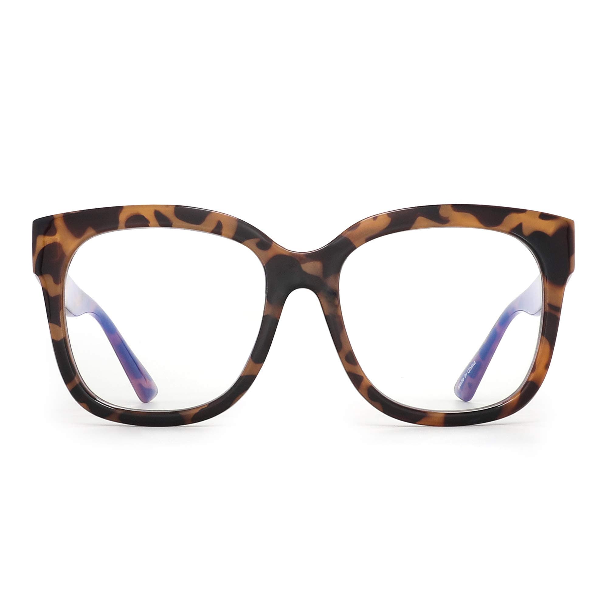 JIM HALOBlue Light Blocking Glasses for Women Oversized Square Computer Glasses Metal CP Temple