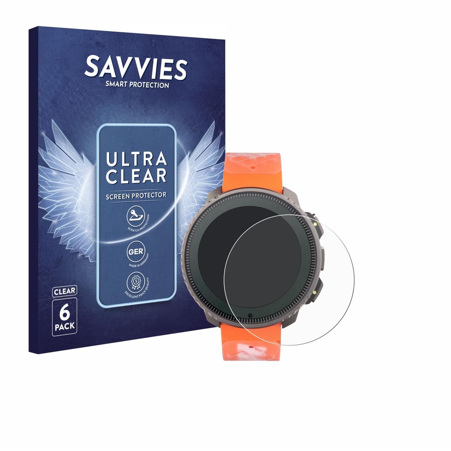 Savvies Screen Protector compatible with Suunto x Mammut Vertical Protection Film Clear 6-Pack