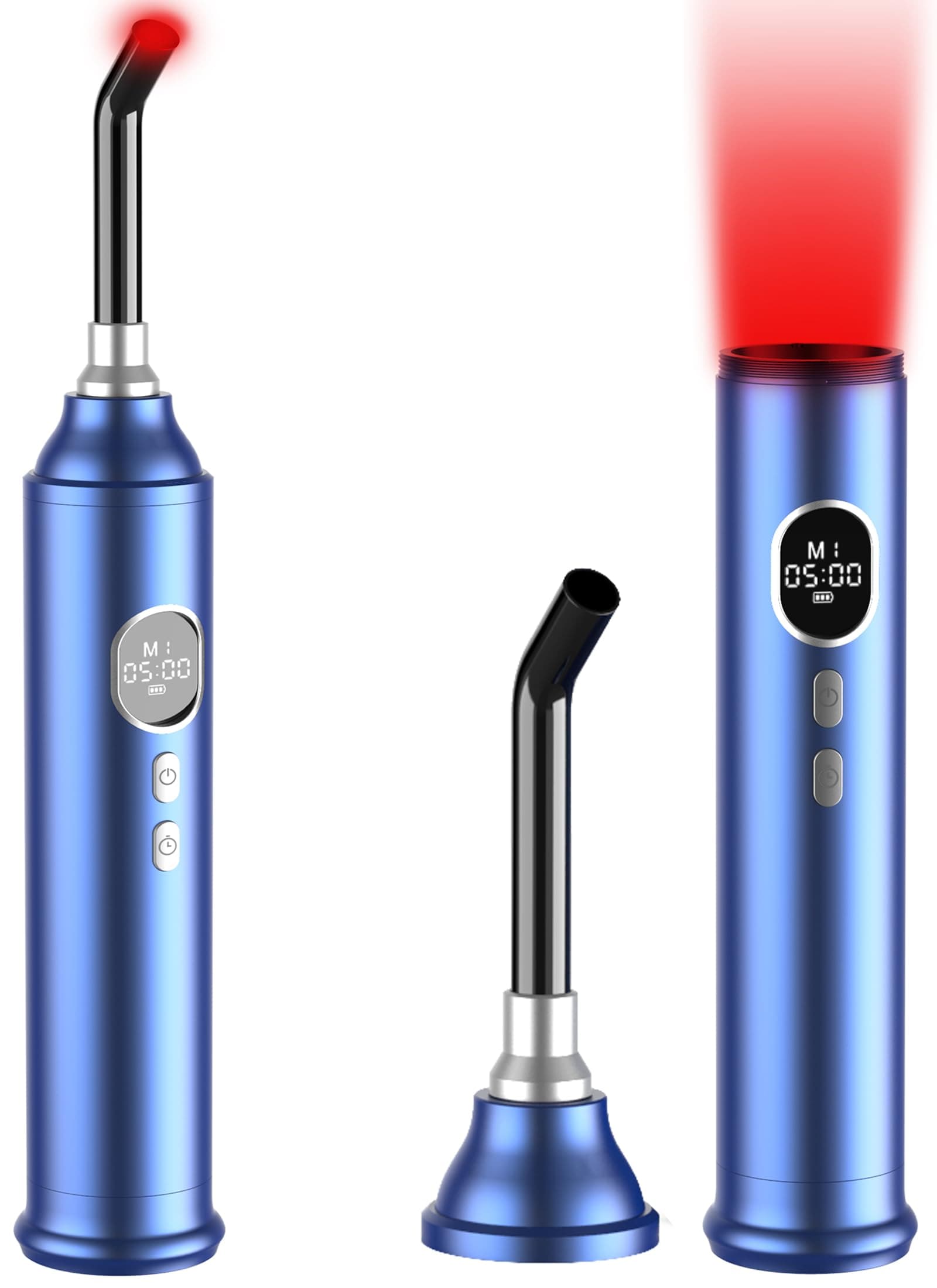 Red Light Therapy with Removable Tip, 2-in-1 Near Infrared & Red Light Therapy for Face Body with Timer and 4 Modes for Pain Relief of Muscles Joints, 660/850/940nm Light Therapy Torch for Travel Home