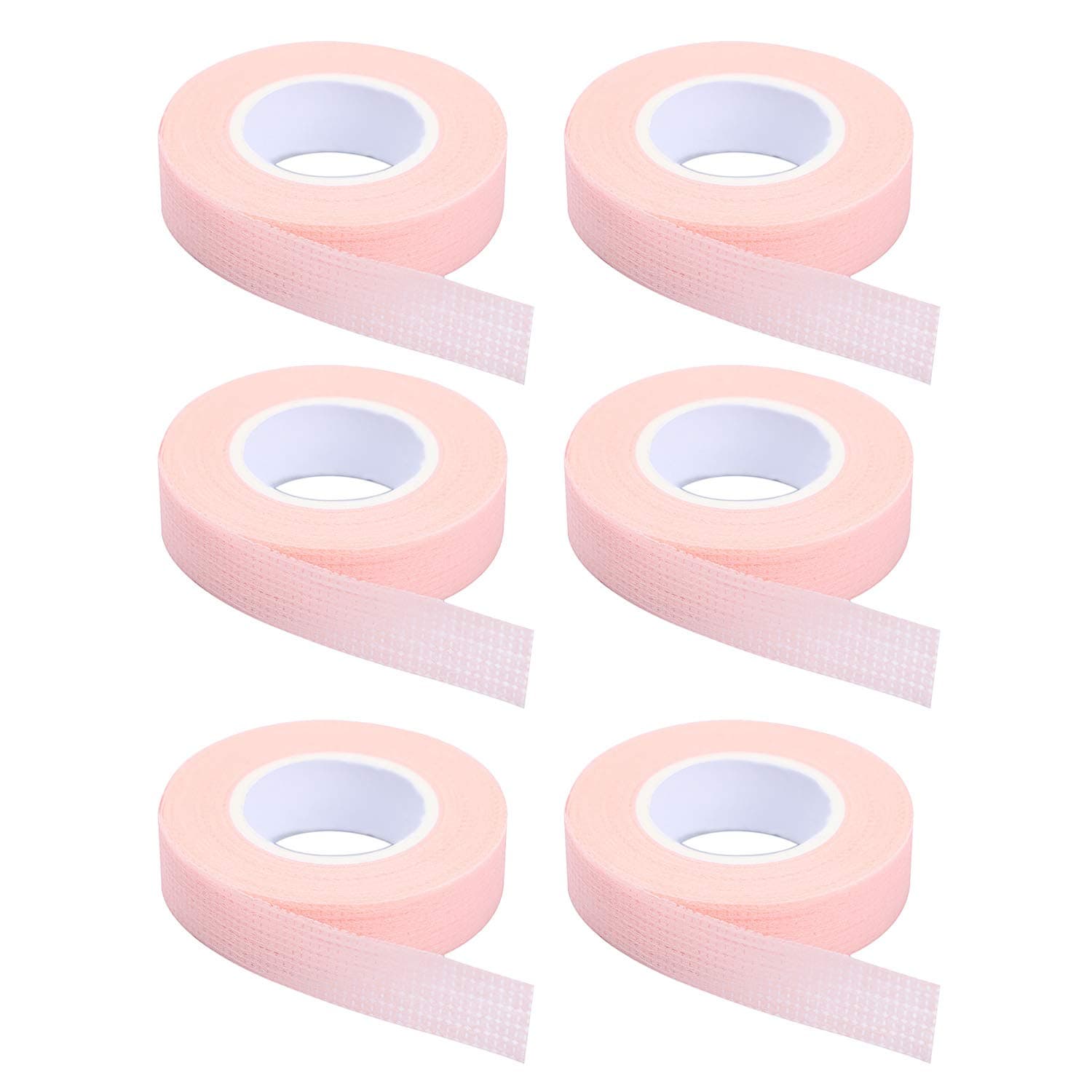 6 Rolls Eyelash Tape,Adhesive Fabric Eyelash Extension Tape,Breathable Micropore Fabric Tape for Eyelash Extension Supplies,9 m/10 Yard Each Roll (Pink)