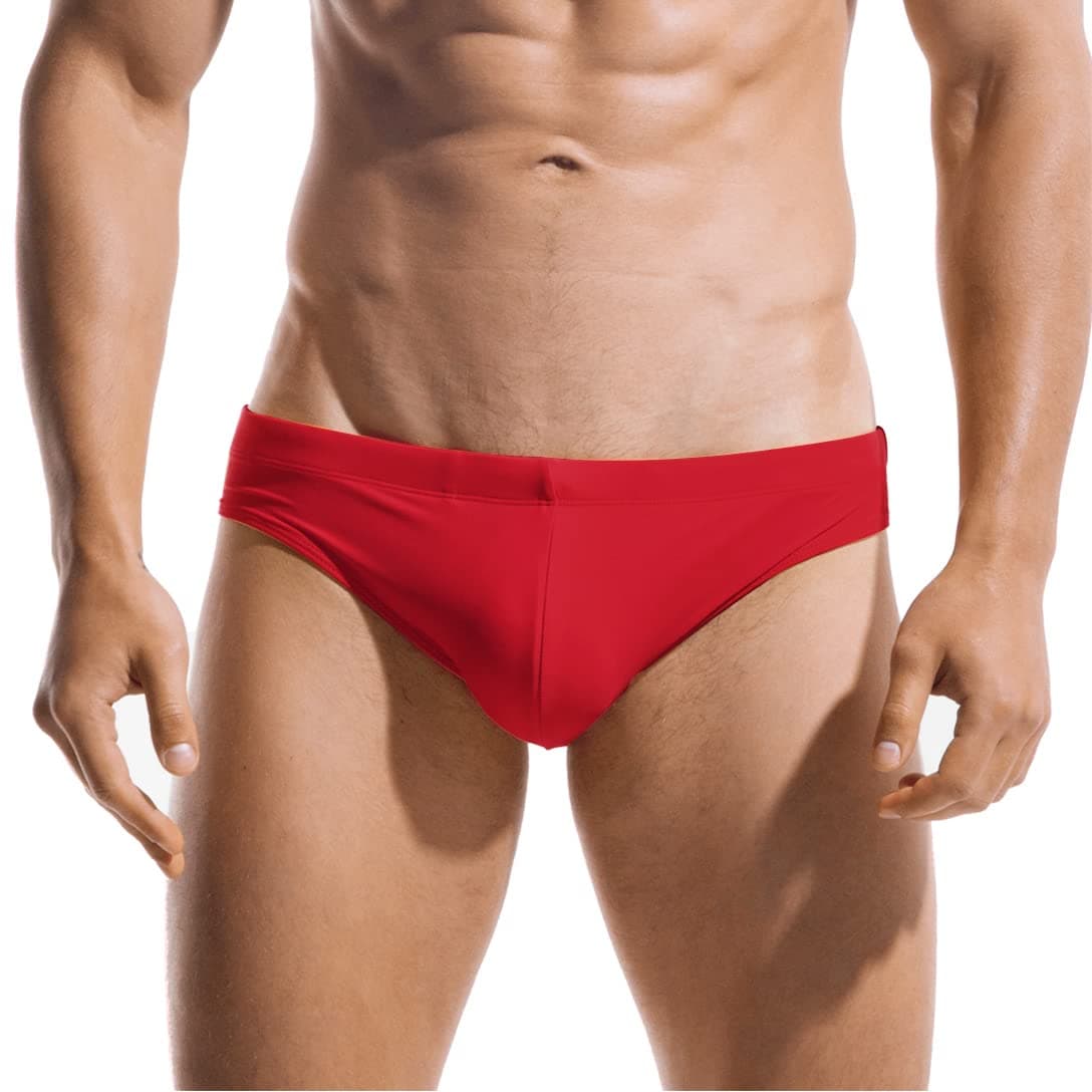 Mens Vintage Swim Briefs Sexy Bikini Swimwear Quick Dry Retro Swimsuit with Drawstring