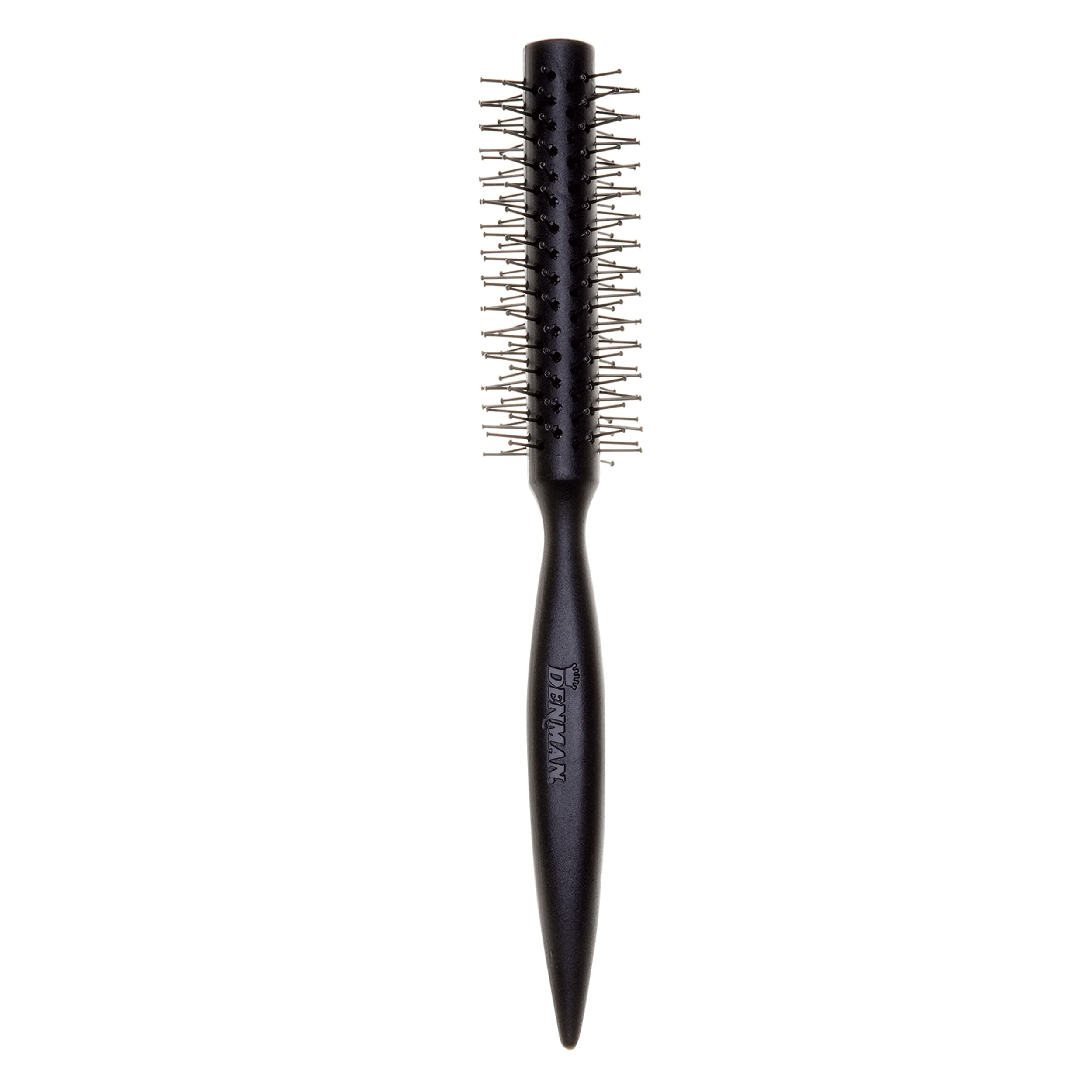 Curling Vented Barrel Round Hair Brush with Nylon Bristles for Fast Drying, Volume and Creating Movement in the Hair, Black, D73