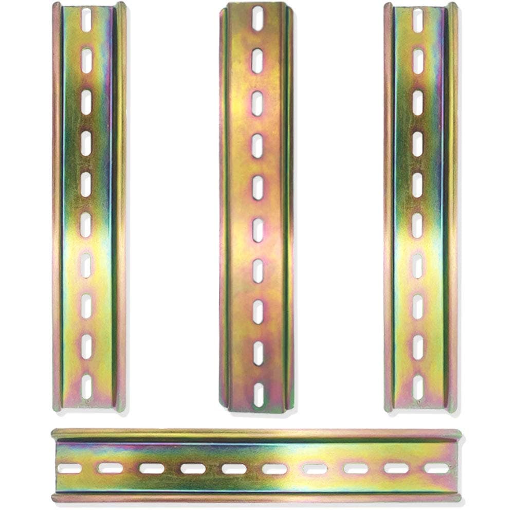 4 Pieces Rail DIN Rail Slotted Design Made Aluminum and Suitable for The Installation Electrical Appliances Terminal Series Length 200mm/7.87 inch