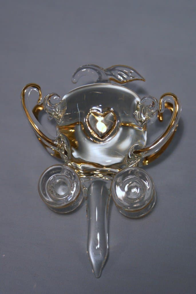 Crystal Solid Glass Carriage with Gold Accents (CG20)