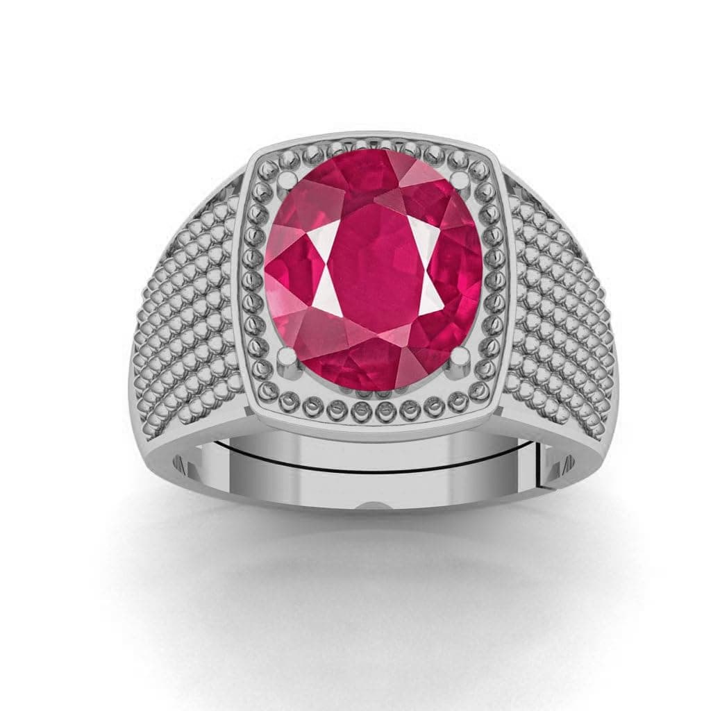 7.25 Carat Beautiful Natural Ruby Gemstone Solitaire Silver Ring For Women And Men