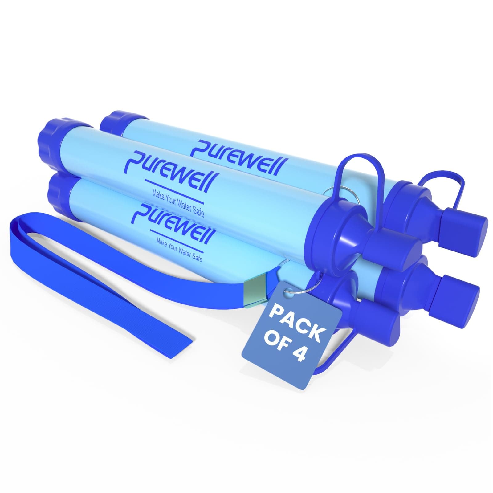 Purewell Outdoor Water Filter Personal Water Filtration Straw Emergency Survival Gear Water Purifier for Camping Hiking Climbing Backpacking