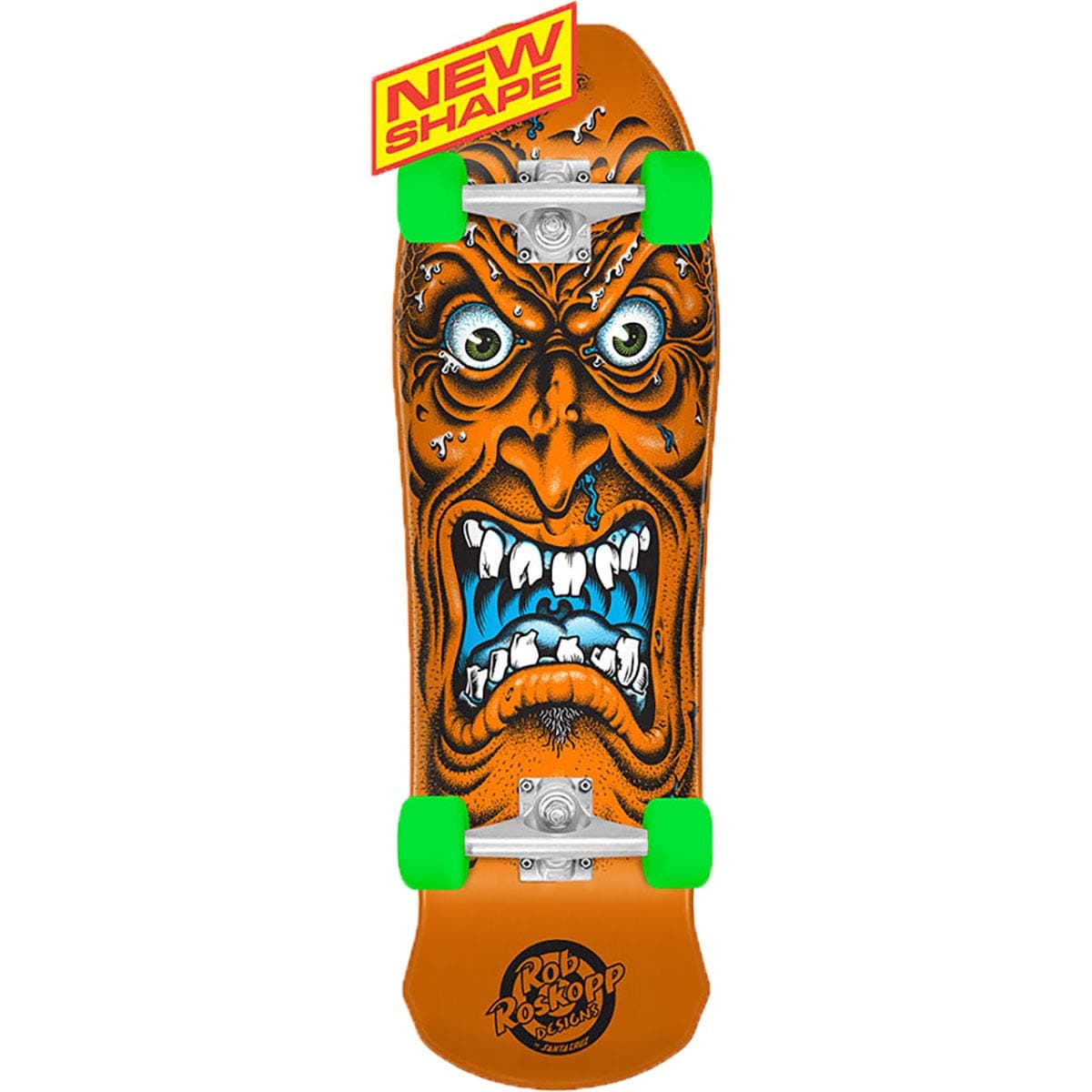 Santa Cruz Skate Roskopp Face Mini 8.025" X 26.0" 80s Cruzer, White