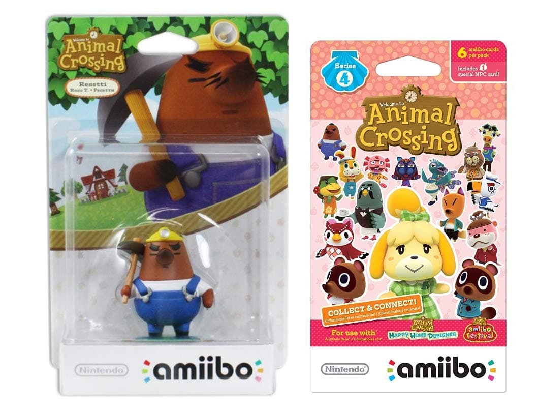 Mr Resetti Amiibo (Animal Crossing Series) for Nintendo Switch - WiiU, 3DS Bonus 1-Pack (6 Cards/Pack) (Bundle)