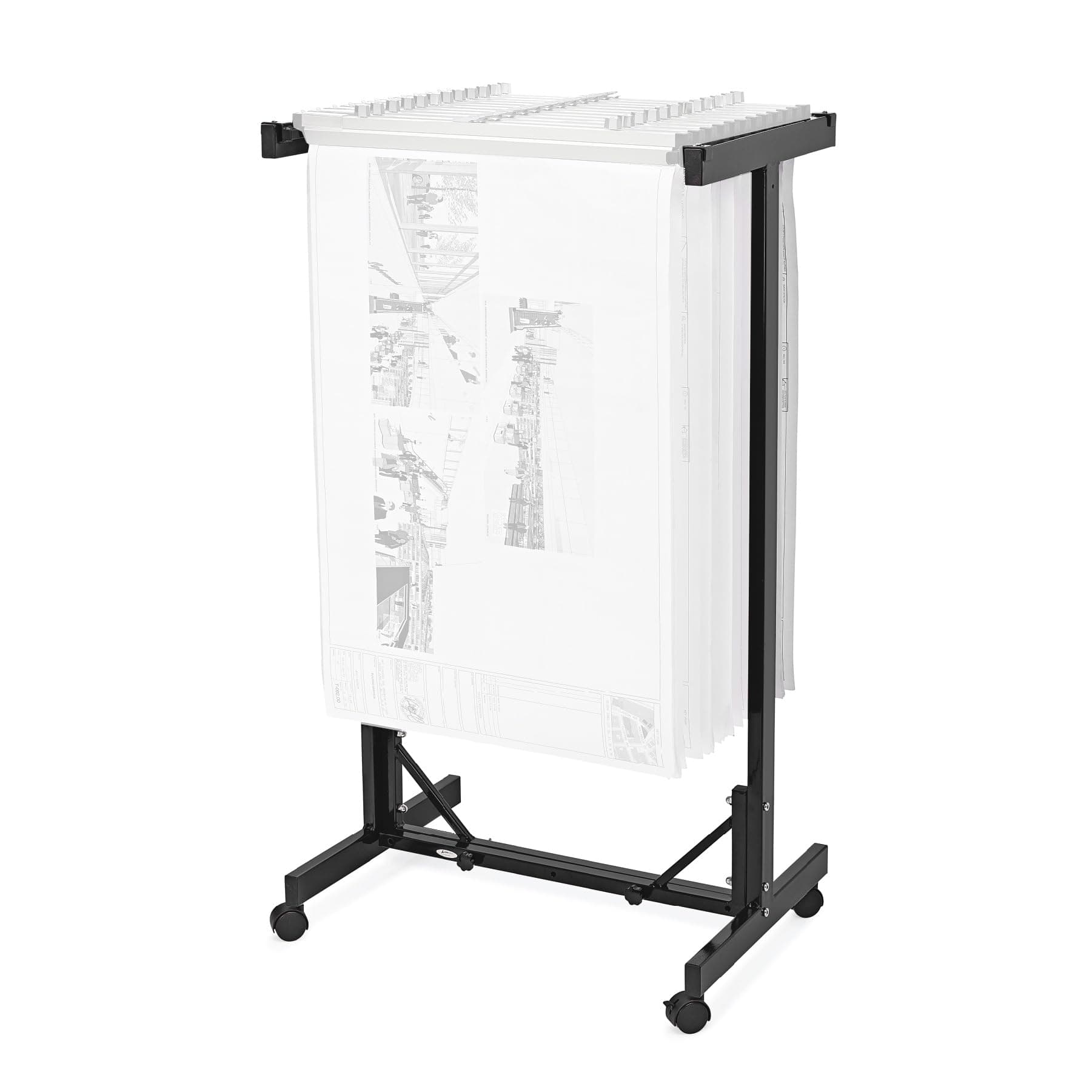 Adir Mobile Blueprint Storage Rack - Adjustable Mobile Blueprint Holder, Vertical Architect Drawing Rack with Wheels, Poster Rack Display, Construction Plans Holder (Without Blueprint Clamps)