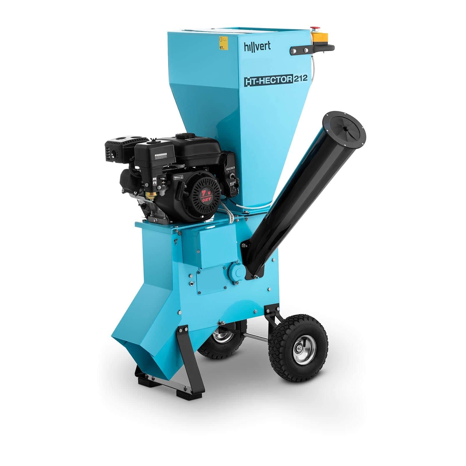 hillvert 7hp Petrol Wood Chipper Garden Mulcher Garden Shredder Branches Shrubs Clippings Leaves Garden Waste 70mm HT-Hector 212 (7hp, Petrol 4-Stroke Engine, Max. Cutting Diameter 70mm, 2400rpm)