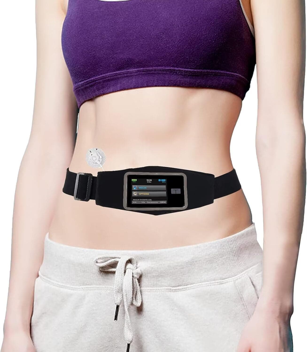 Insulin Pump Belt, No-Bounce Insulin Pump Holder Compatible with Tandem t:Slim/t:Slim X2, Medical Expandable Waist Pouch, Adjustable Diabetic Band Accessories, Diabetic Supplies