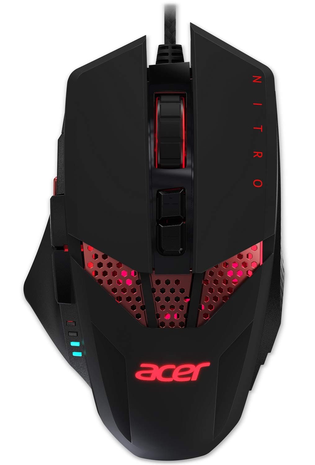 Acer Nitro Gaming Mouse – Customizable Weight to Maximize Your Gameplay, 8 Buttons and 6 Adjustable DPI Lighting, Black (NMW810)