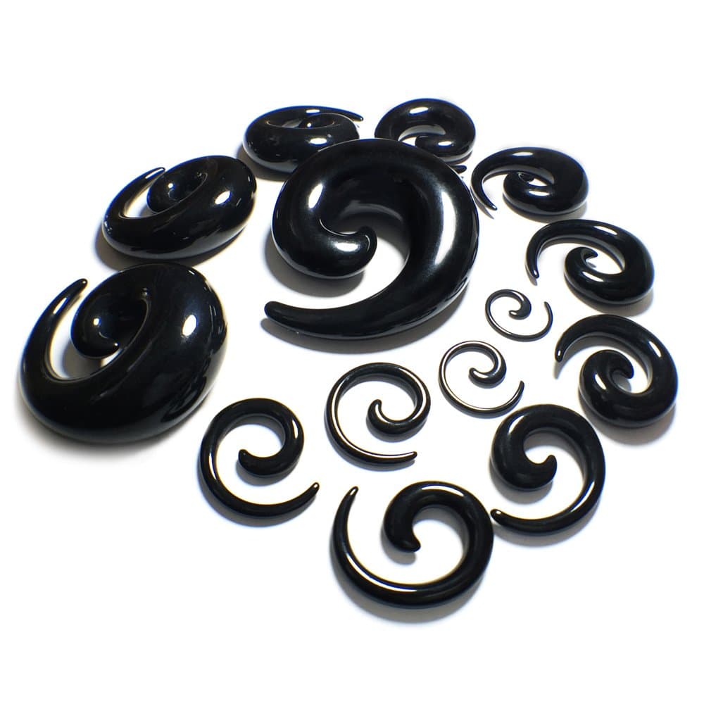 Acrylic Spiral Taper Black Ear Taper Flesh Tunnel Stretcher Expander (4mm)