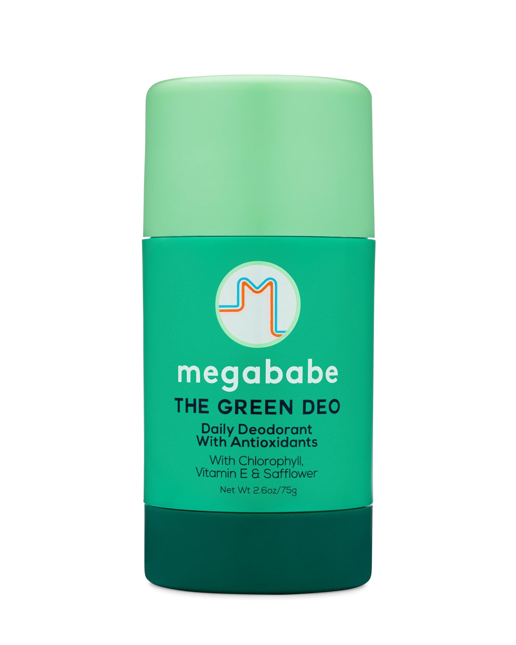 Megababe Daily Deodorant - The Green Deo with Vitamin E & Safflower | Aluminum-Free, Solid, All Natural | Geranium & Lemon | Free from Parabens, Sulfates & Phthalates | 2.6 oz