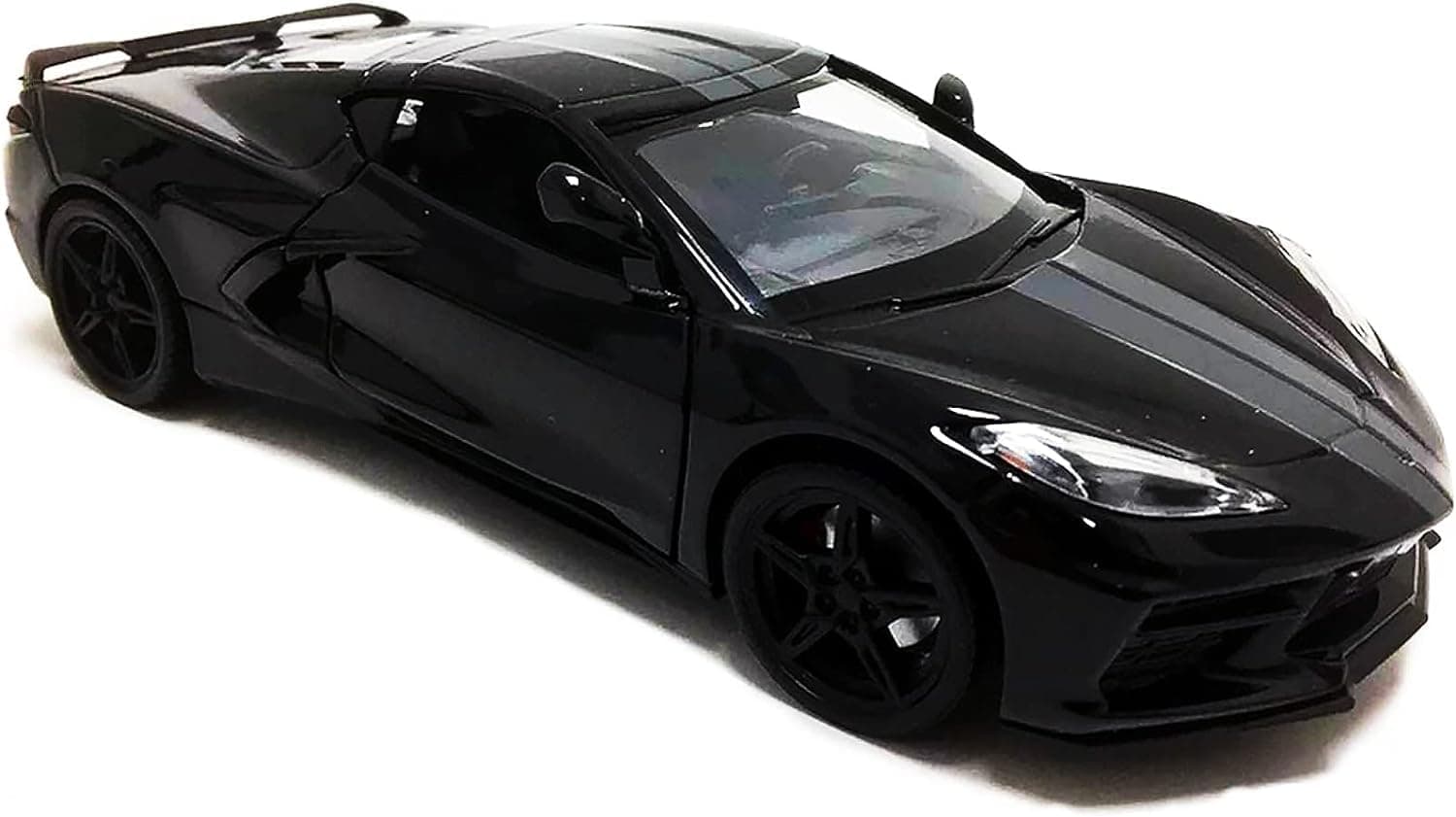 2020 Chevy Corvette C8 Stingray Black with Gray Stripes 1/24 Diecast Model Car by Motormax 79360black