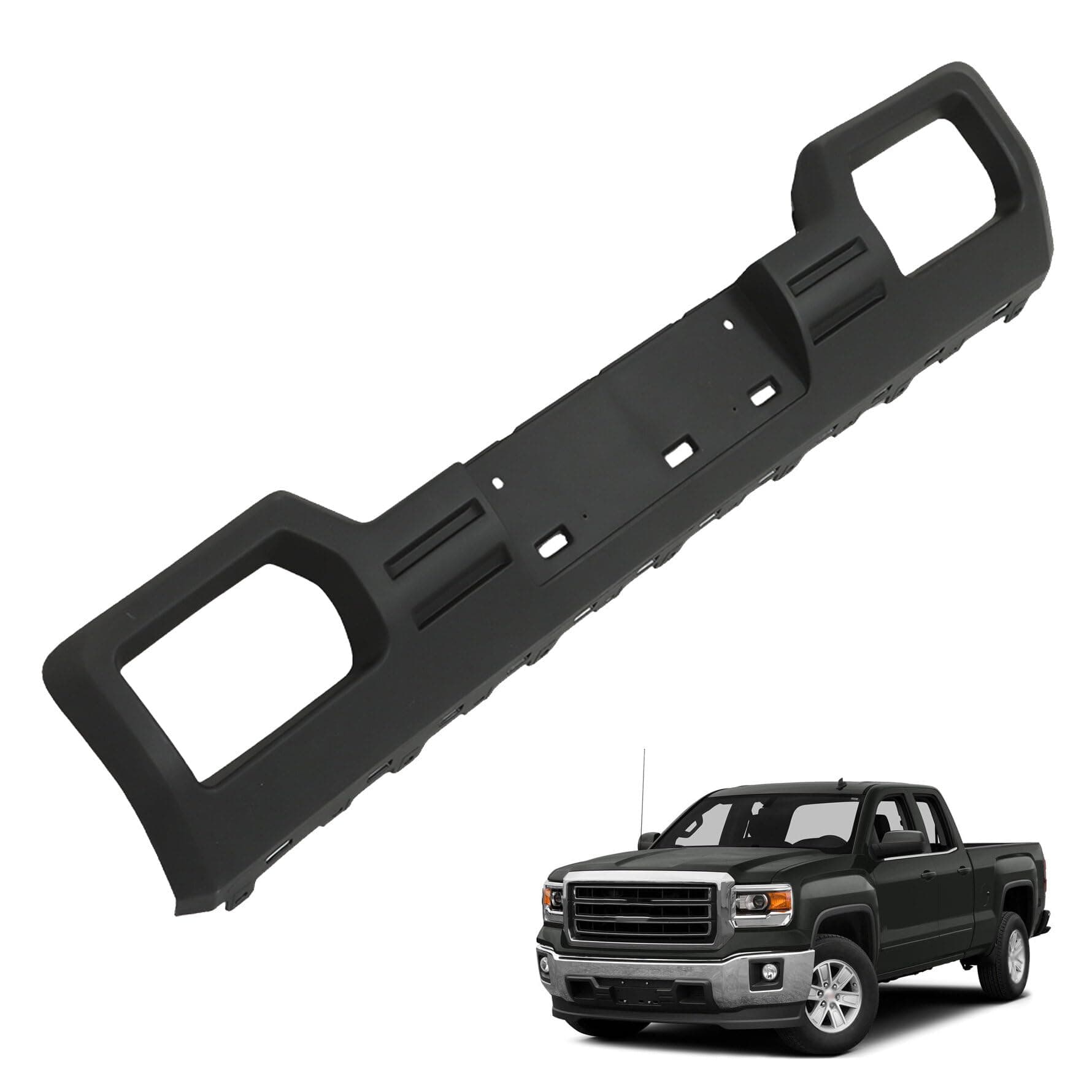 munirater Black Front Bumper Valance Panel Plastic Replacement for 2014-2015 Sierra 1500 GM1053100