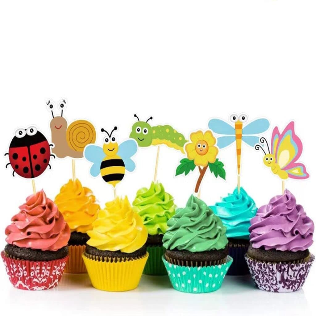 24Pcs Spring Summer Butterfly Cupcake Toppers,Cake Decorations,Dessert Food Picks,Birthday Party Toppers Picks Decorations for Girls,Boys,Kids Home,Classroom,Baby Showers