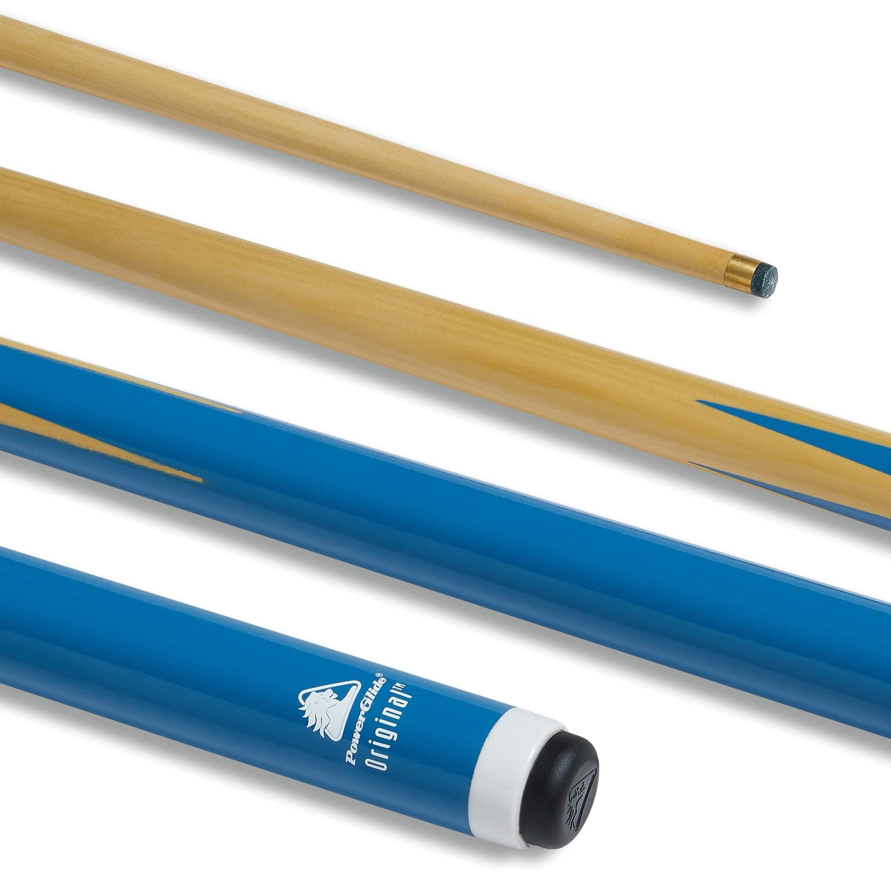 PowerGlide Snooker Pool or Billiard Cue Stick | Original 1 or 2-Piece | Poplar Shaft with Painted Butt | 10mm Tip | Available in Lengths 36" 42" 48" 52" 57" | Black, Blue or Red