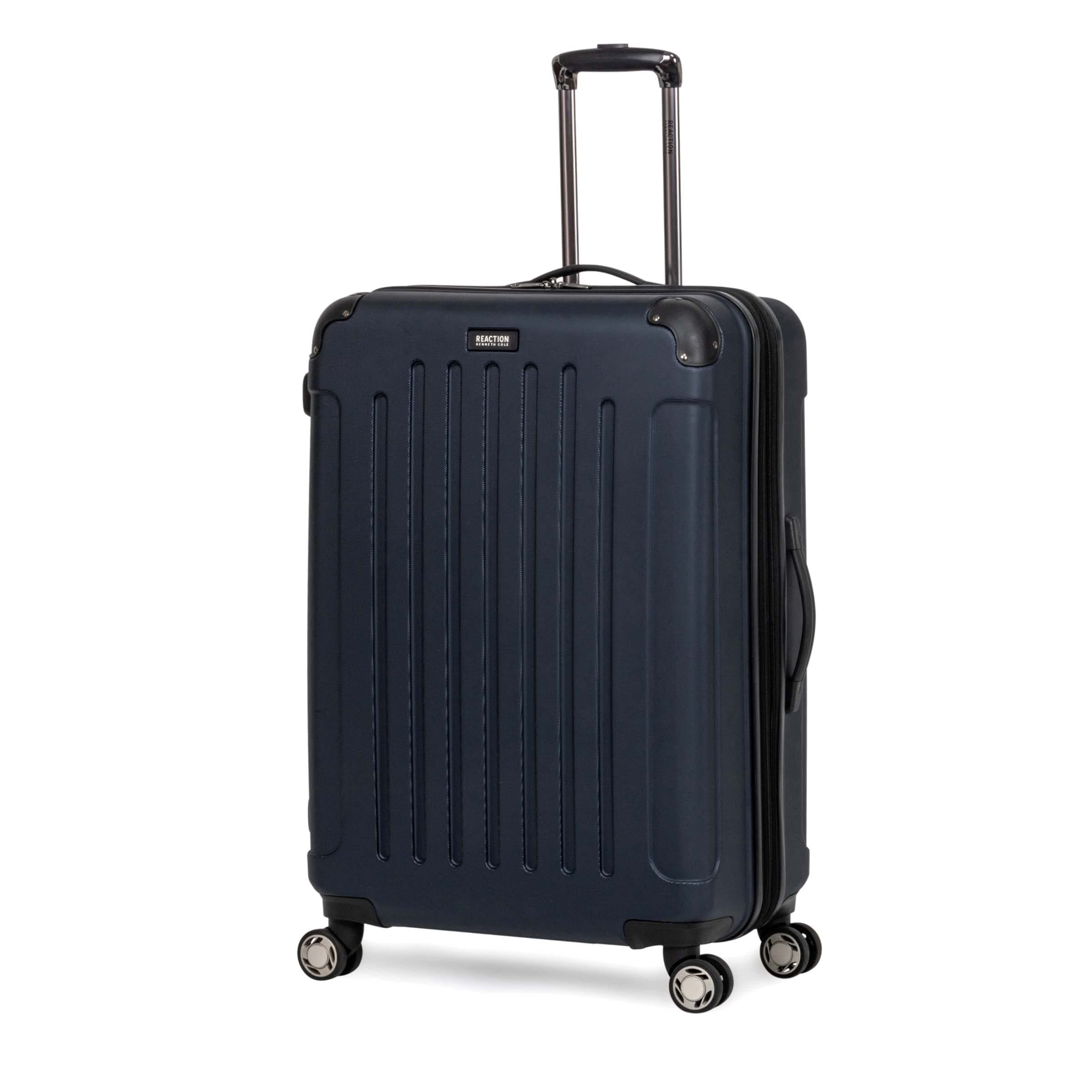 Renegade Luggage Expandable 8-Wheel Spinner Lightweight Hardside Suitcase, Navy Blue, 28-Inch Checked