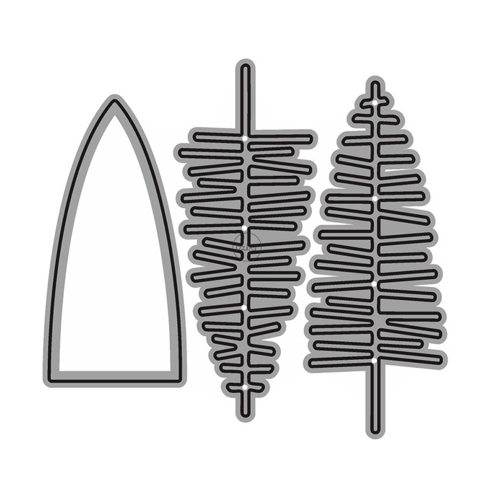 DzIxY Pine Trees Metal Cutting Dies for Card Making Kit Embossing Paper Die Cuts Scrapbook Machine Stencils Storage Pockets Supplies