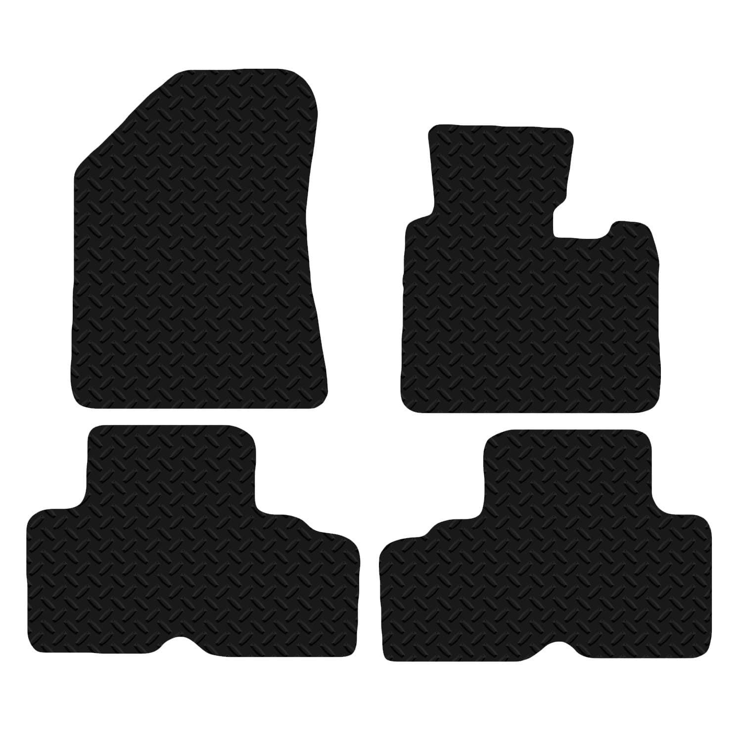 Carsio Car Mats For Kia Carens 2013+ Onwards 3mm 4pc Set Tailored Fit Rubber Floor Mat Complete Accessory Black Custom Fitted - Anti-Slip Backing, Heavy Duty & Waterproof