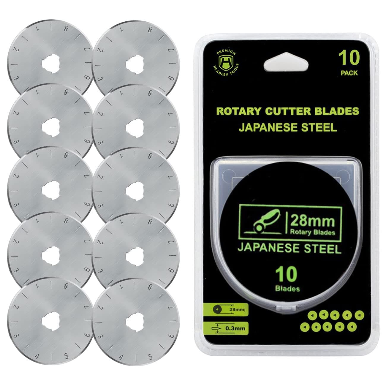 Headley Tools 28mm Rotary Cutter Blades(Pack of 6) Fits Olfa Rotary Cutter and Fiskars Rotary Cutter