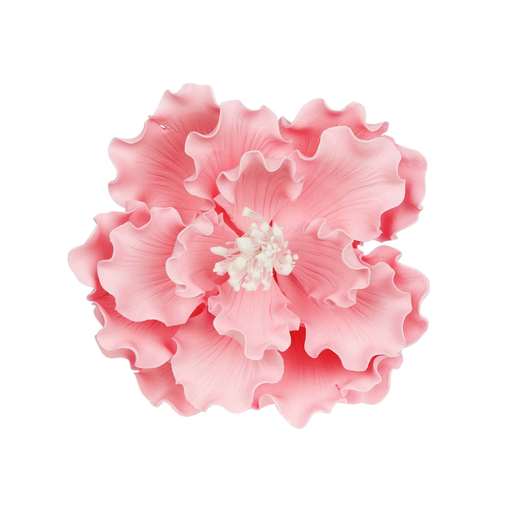 O'Creme Gumpaste Peony 5 Inch Set of 3 Pink with Layered Petals