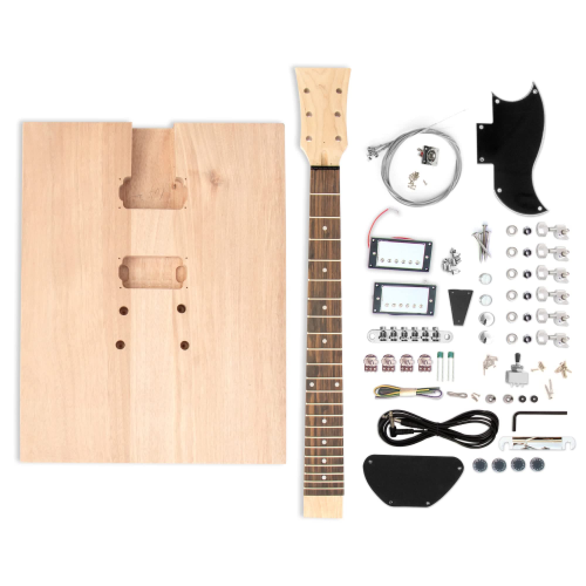 The FretWire DIY Electric Guitar Kit - DIY Build Your Own Guitar, Guitar Setup Kit, DIY guitar Kit for Beginners and Professionals (Slab - Alder Wood)