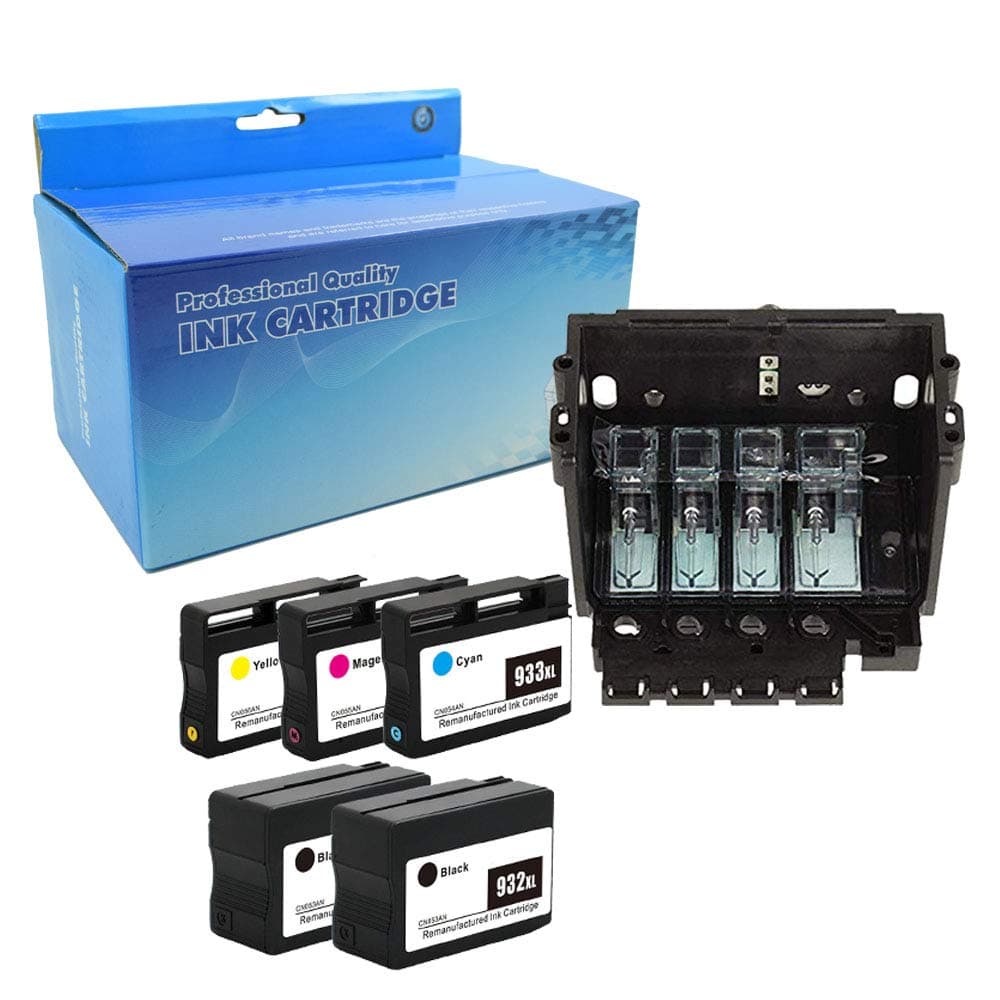 OGOUGUAN Refurbished Printhead and Compatible Ink Cartridges Replacement for HP 932 933 CB863-60133 Used with HP Officejet 6100 6600 6700 7110 7610 Printer 1PK Printhead + 5PK Ink Cartridges