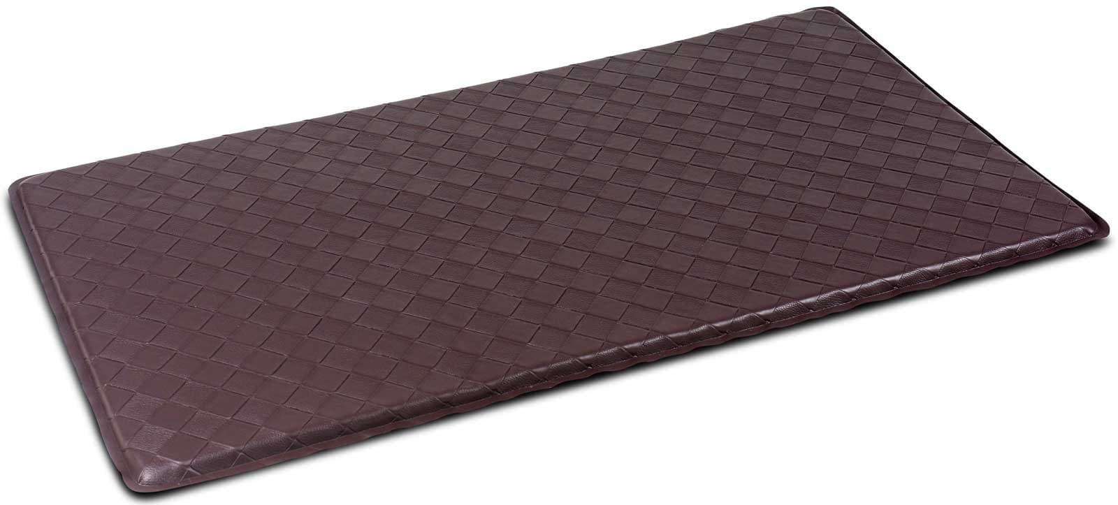 Comfy Mats Mocha Anti-Fatigue Textured Shampoo Floor Mat - 36" x 20"