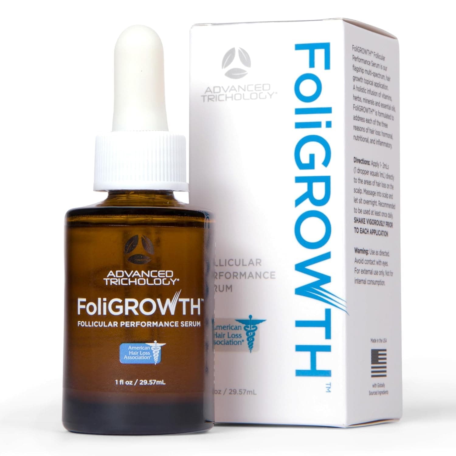 Advanced Trichology FoliGROWTH™ Follicular Performance Serum for Thicker Fuller Hair | Triple-Action, Multi-Zonal Topical Serum for Hormonal, Nutritional, and Inflammatory-Related Hair