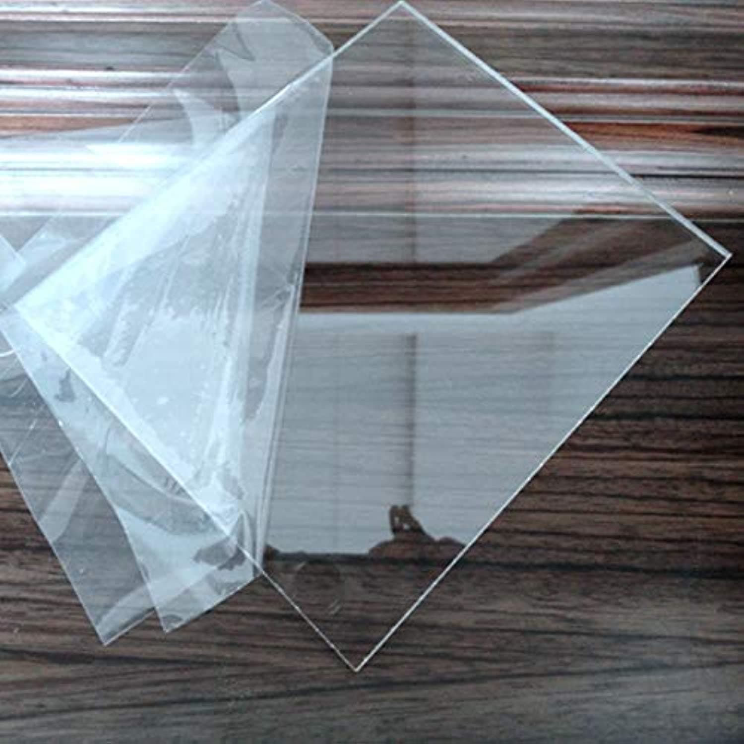 BIGIMALL Clear/Transparent Acrylic 4 Pieces Plexiglass 1 mm Sheet 12"x6" DIY Projects 1 mm (1 mm, Transparent, 12x6) Pack of 4pcs for glass painting