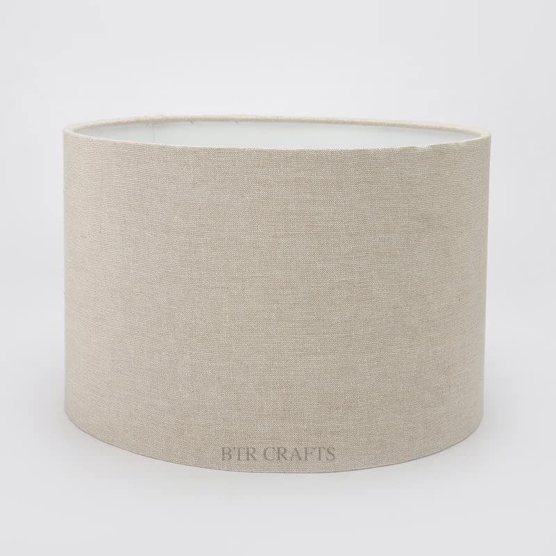 12" Inches Drum Lamp Shade, Cotton Fabric, Beige Color