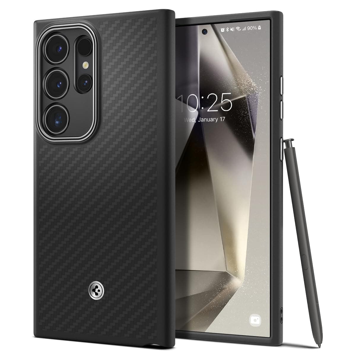 Spigen Enzo Aramid Case Compatible with Samsung Galaxy S24 Ultra - Matte Black