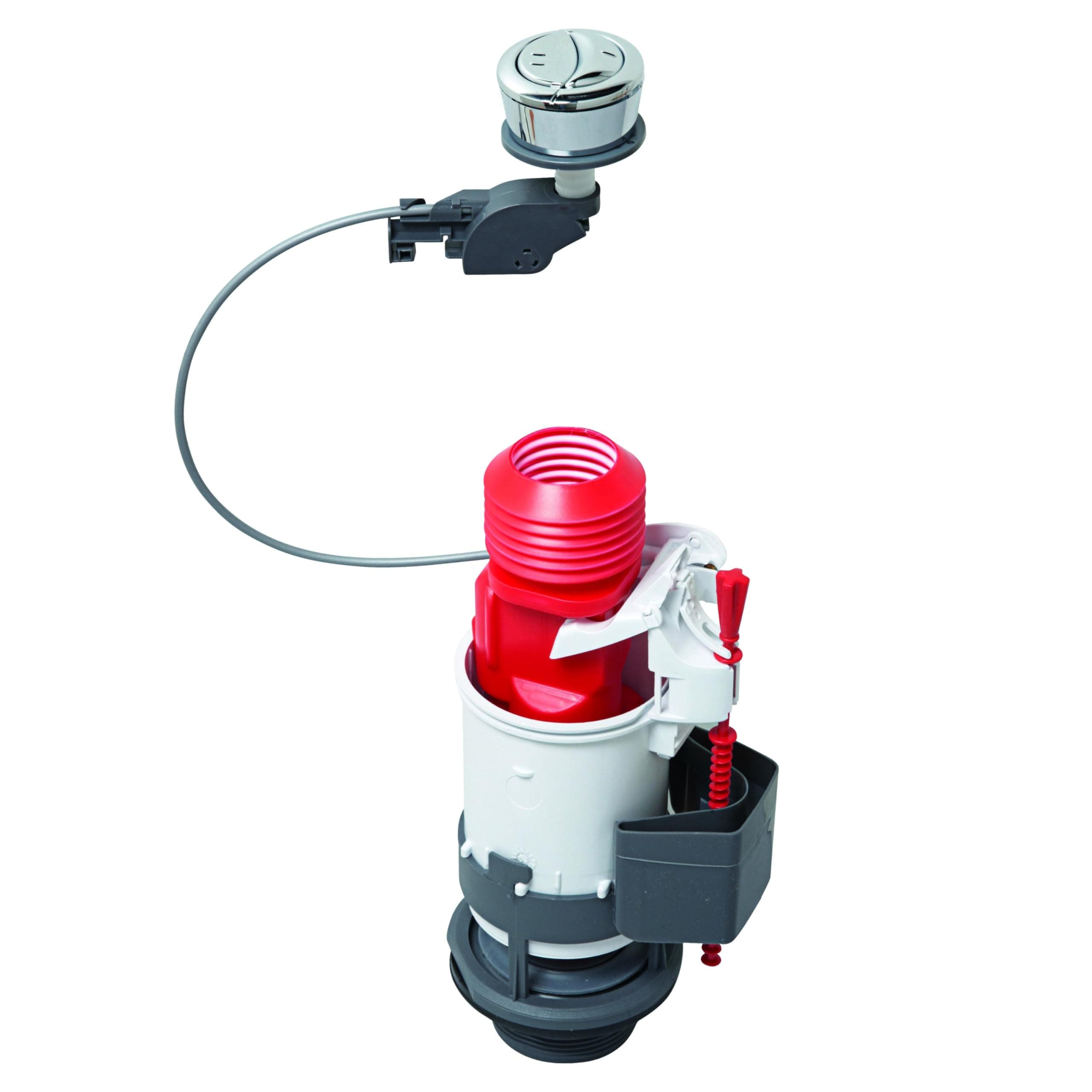Wirquin 10723580 Double Flush Mechanism with Cable Flush Mw2, Red and Grey