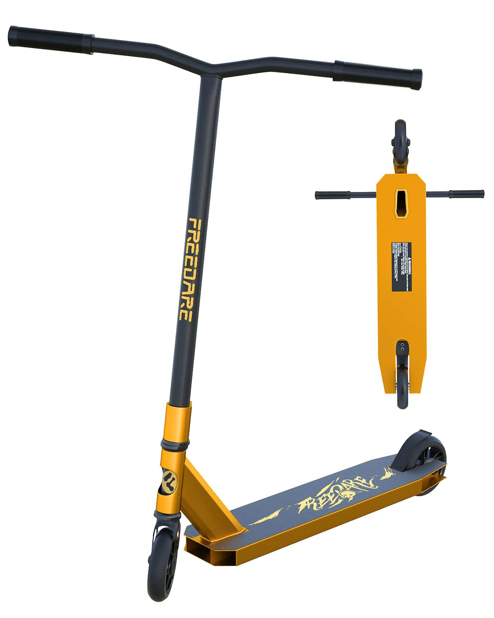 FREEDARE Pro Scooters Trick Scooter - Intermediate and Beginner Stunt Scooters for Kids 8 Years and Up, Teens and Adults, Entry Level Scooter, Freestyle Kick Scooter for Beginners (Orange)