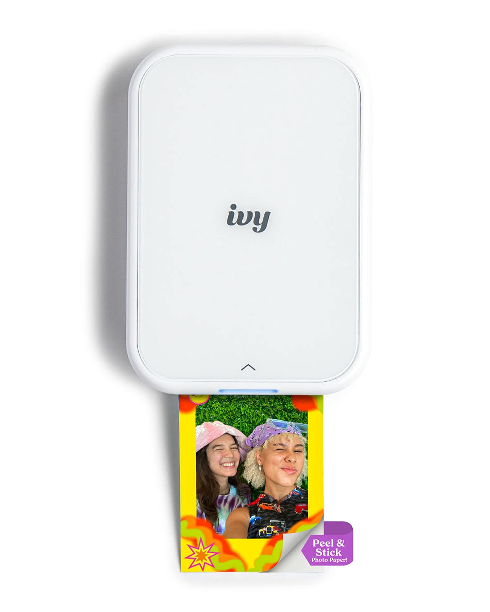 ZASTION Ivy 2 Mini Photo Printer, Print from Compatible iOS & Android Devices, Sticky-Back Prints, Pure White