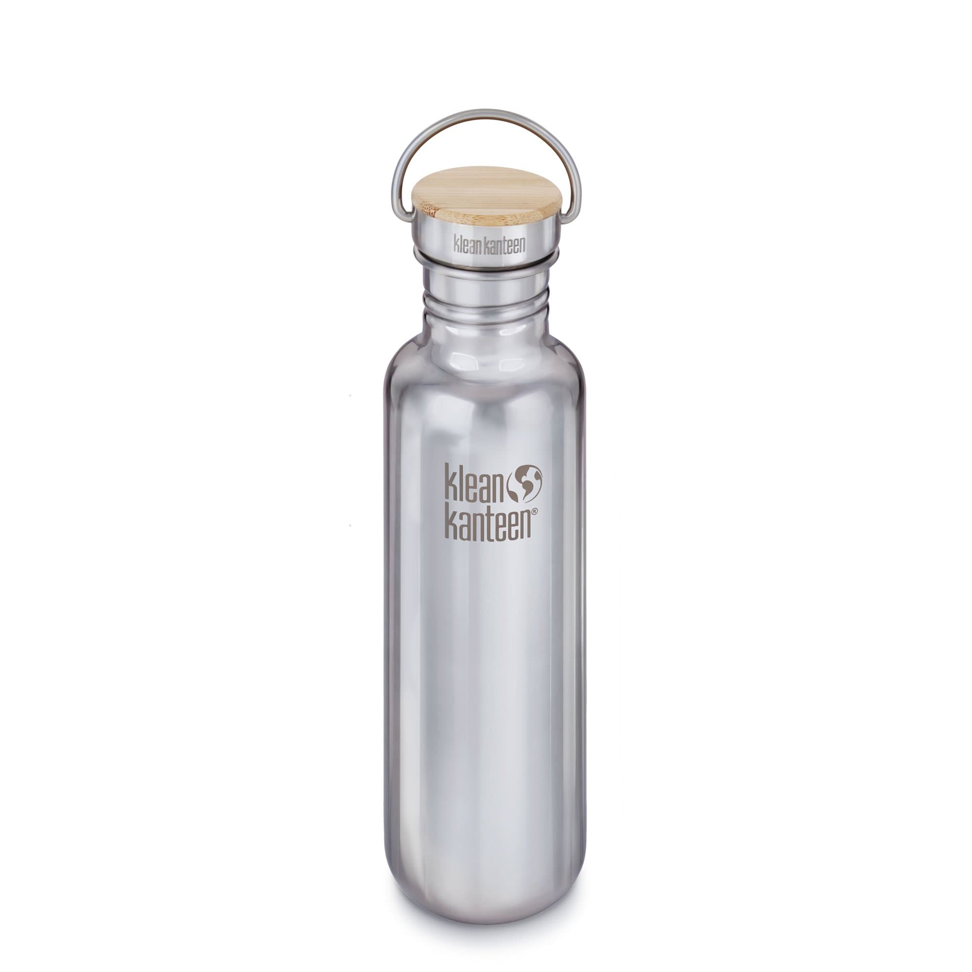 Klean Kanteen Single Wall Stainless Steel Water Bottle and Bamboo Cap