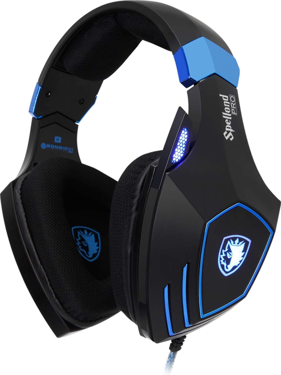 SADES Gaming Headsets -SPELLOND PRO- with Stereo Sound, BONGIOVI Acoustics DPS Technology Headphones with Noise-Cancelling Mic & LED Light, Compatible with Windows/Mac OS/Linux