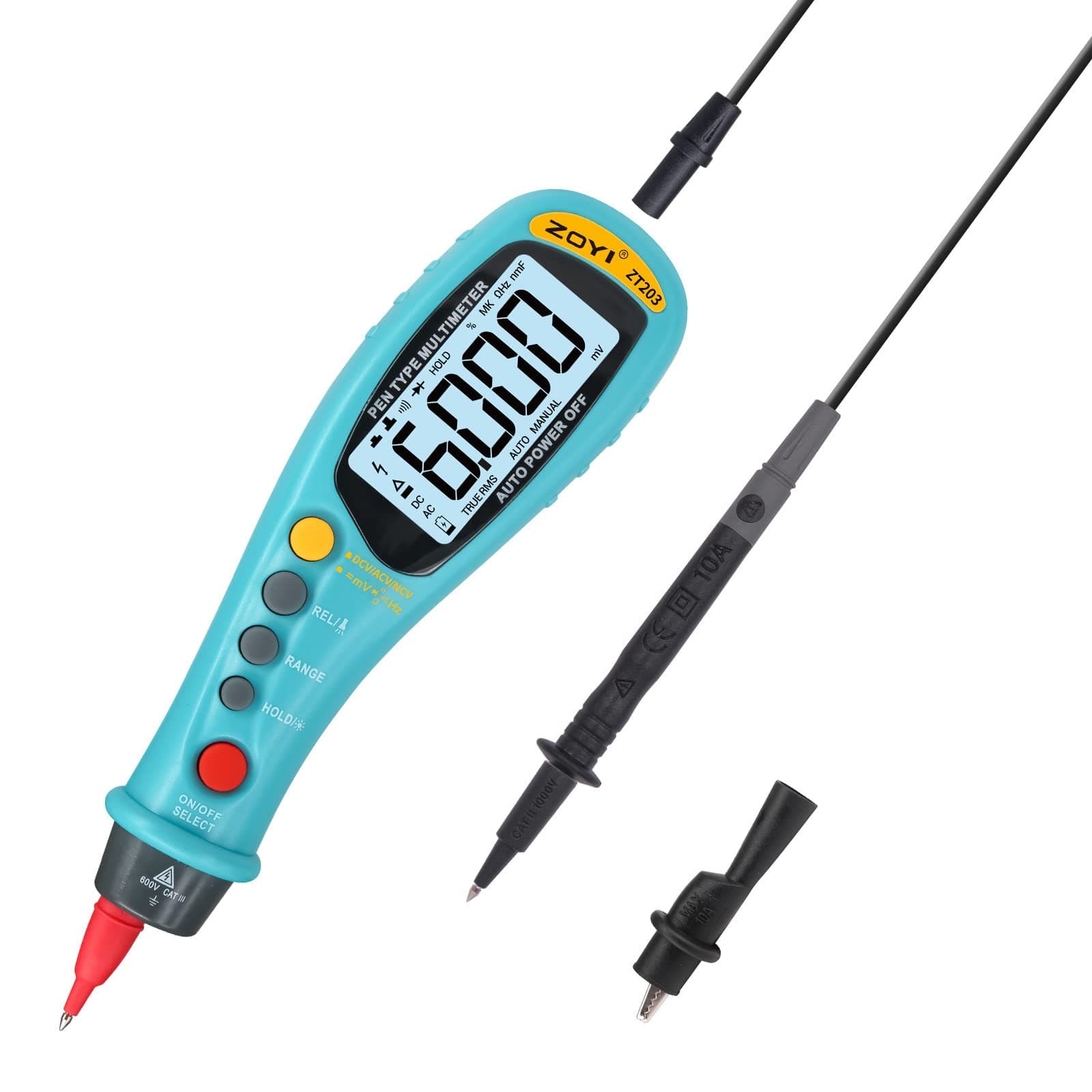 SKEIDO Pen Type Digital Multimeter True RMS NCV 6000 Counts Electronic Clamp Meter Ammeter Voltmeter Ohmmeter Tester