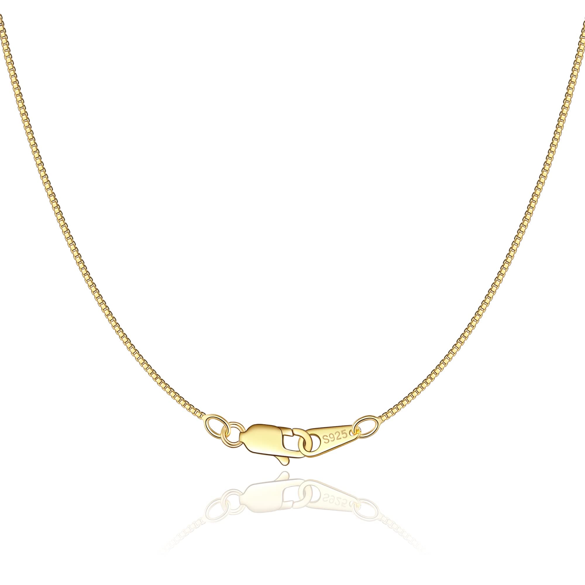 Jewlpire 925 Sterling Silver Chain for Women Girls 0.8mm Box Chain Lobster Claw Clasp - Italian Necklace Chain - Super Thin & Strong - Friendly Price & Quality 16/18/20/22/24 Inch