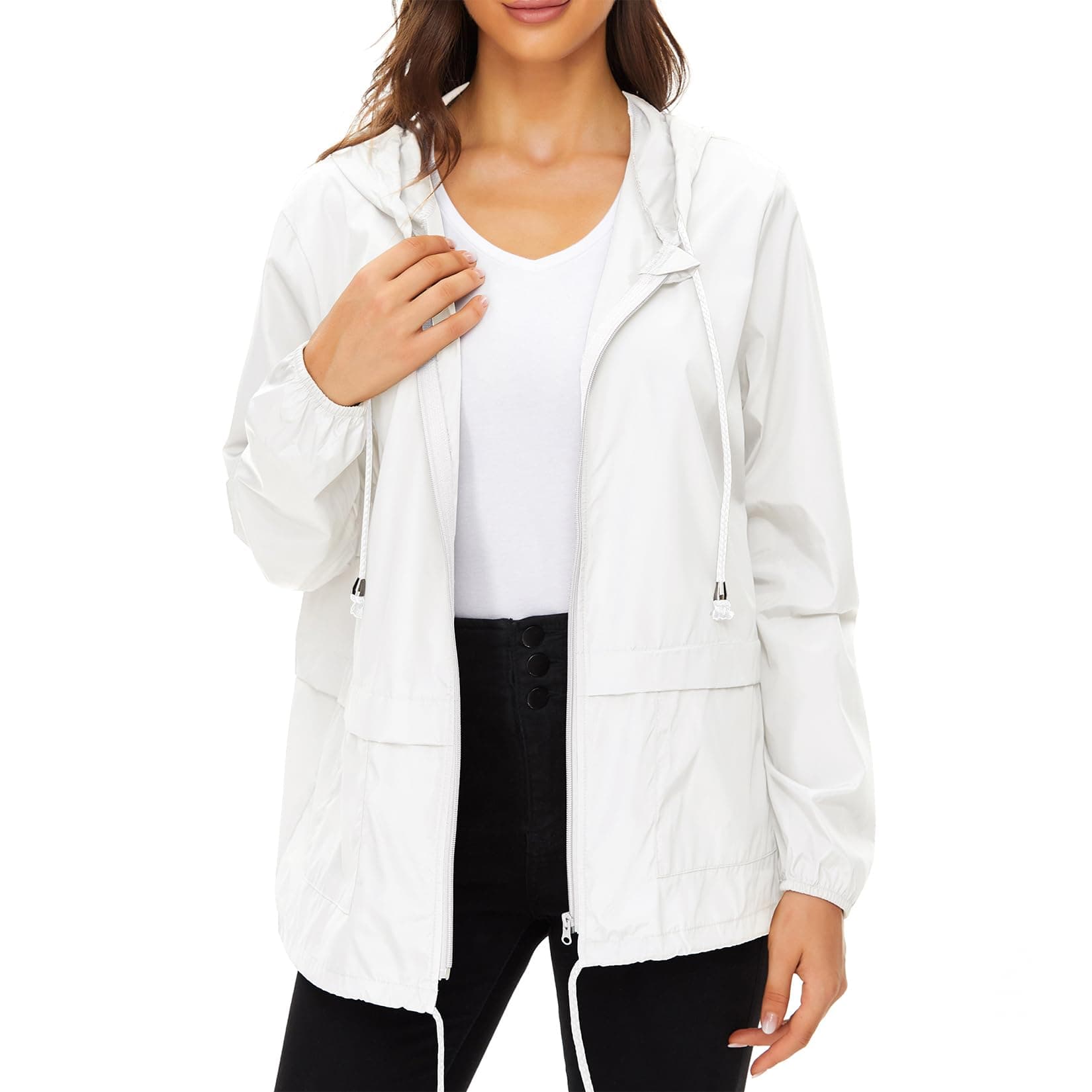 Century Star Packable Rain Jackets for Women Waterproof Lightweight Raincoat with Hood Windbreaker Jacket Women Rain Coats