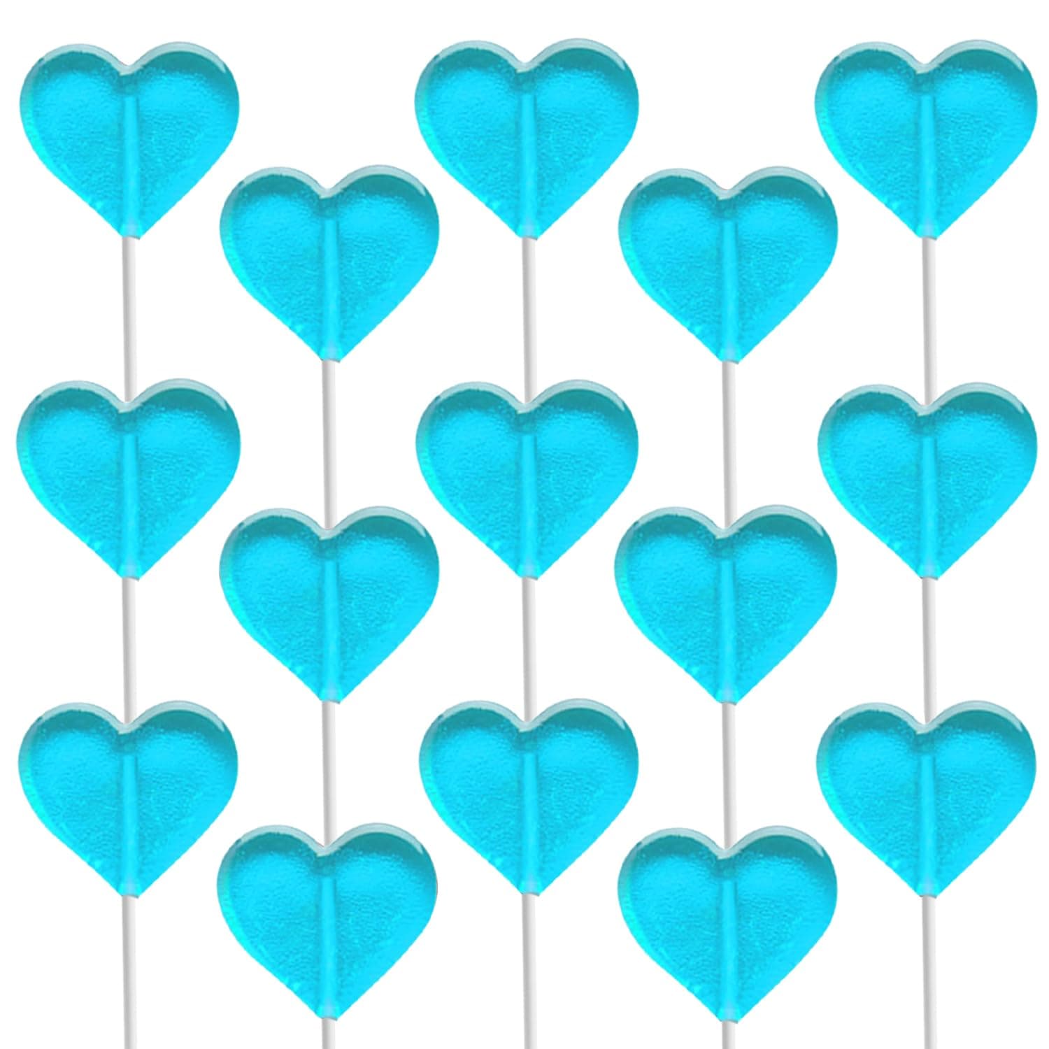 Fruidles Lollipops Mini Heart Shaped Flavored Delicious Lollipop, Individually Wrapped, 5g Lollipop (600 Lollipops, Blue-Raspberry)