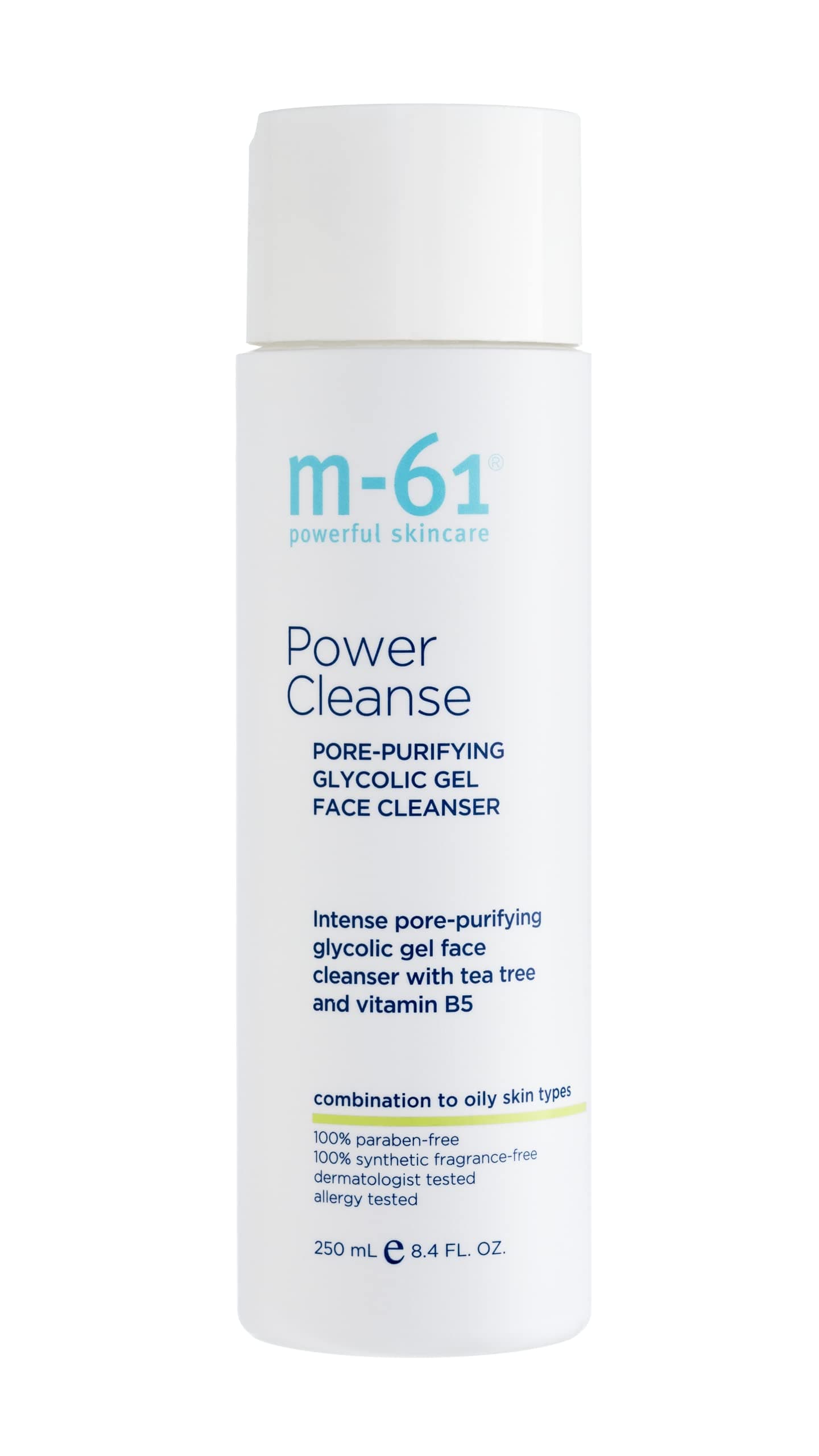 m-61 Power Cleanse- 8.4 oz.- Pore refining and exfoliating gel cleanser with glycolic, vitamin B5 & tea tree extract