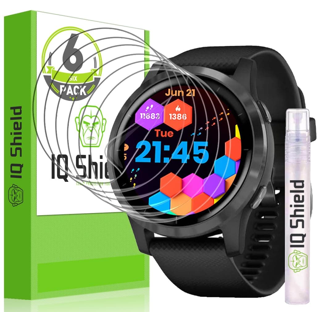 IQShield Screen Protector Compatible with Garmin Vivoactive 4 (45mm)(6-Pack) LiquidSkin Anti-Bubble Clear TPU Film