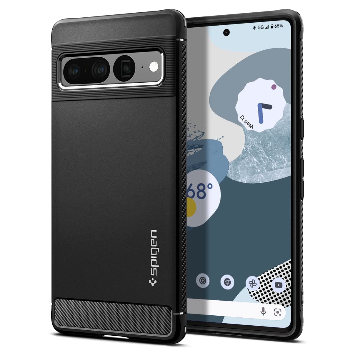 Spigen Rugged Armor Case Compatible with Google Pixel 7 Pro - Matte Black