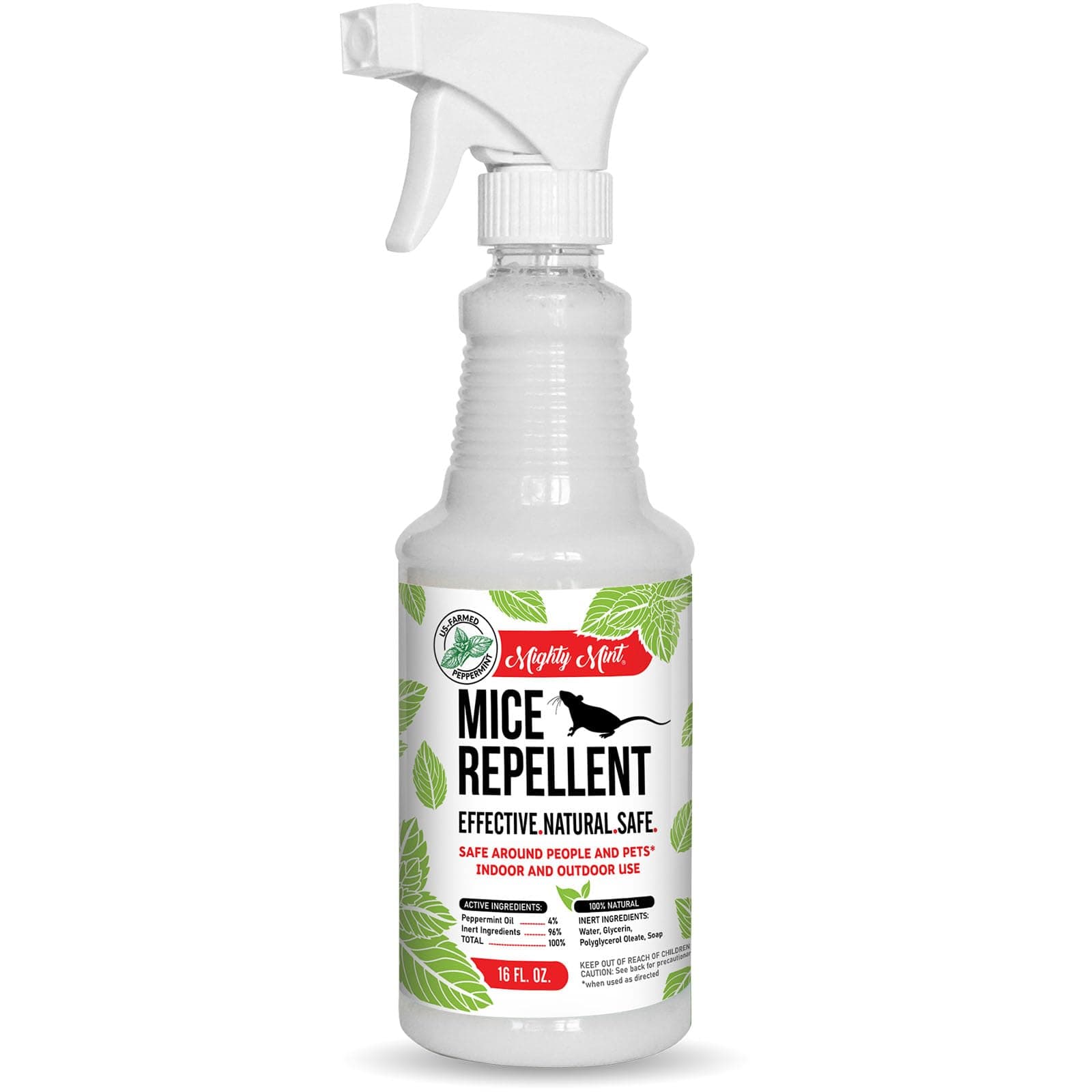 - Peppermint Oil Mouse Repellent Spray – Natural Indoor & Outdoor Control for Mice and Rodents – Plant-Based, Extra-Strong Formula - 16 oz