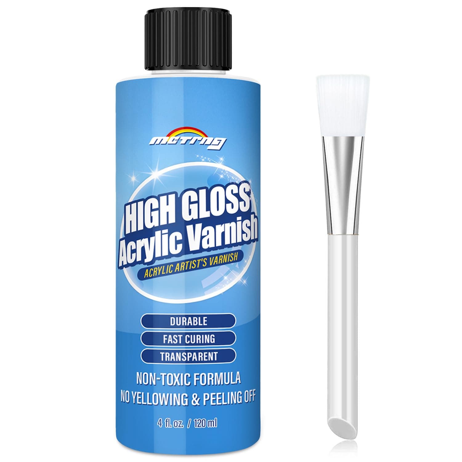 Gloss Varnish for Acrylic Painting, Artist's Acrylic Varnish, Non-Yellowing, Non-Toxic, Anti-Crazing, High Gloss Finish, for Artwork, Acrylics Paint, Suitable for Pro Artists, Hobby Painter