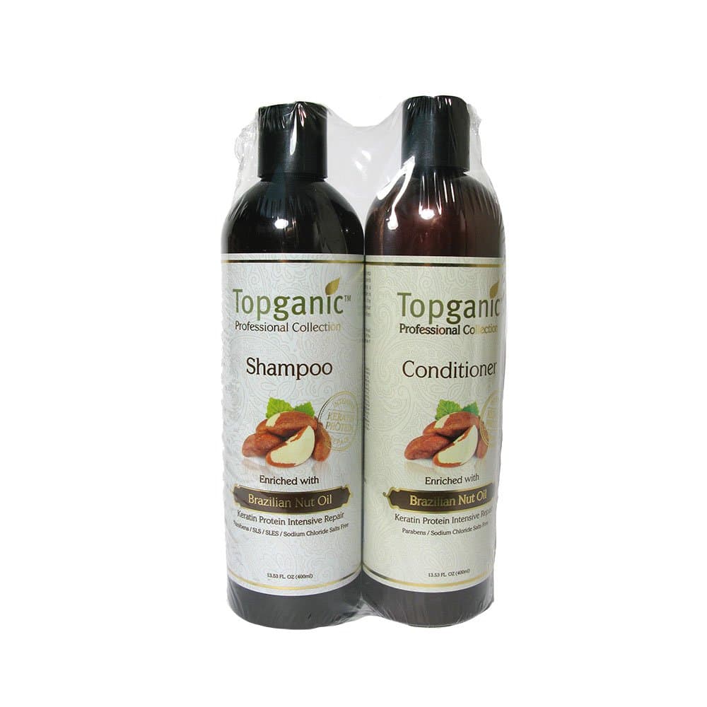 Topganic Brazilian Nut Oil Shampoo Plus Conditioner with Shrink-Wrapped Set, 2 Count