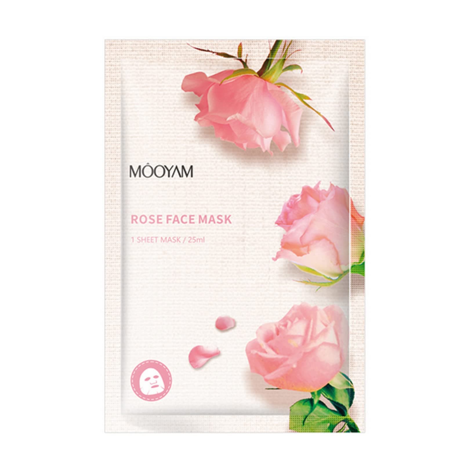 J/EJ/E Rose Facial Mask Sheet Moisturizing Hydrating Soothing Firming Facial Mask, 1pcs